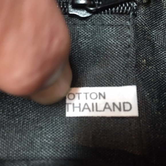 HOBO Hippie Bag 100% Cotton Metallic Handmade Elephant Emblem Black Gold - Picture 10 of 10